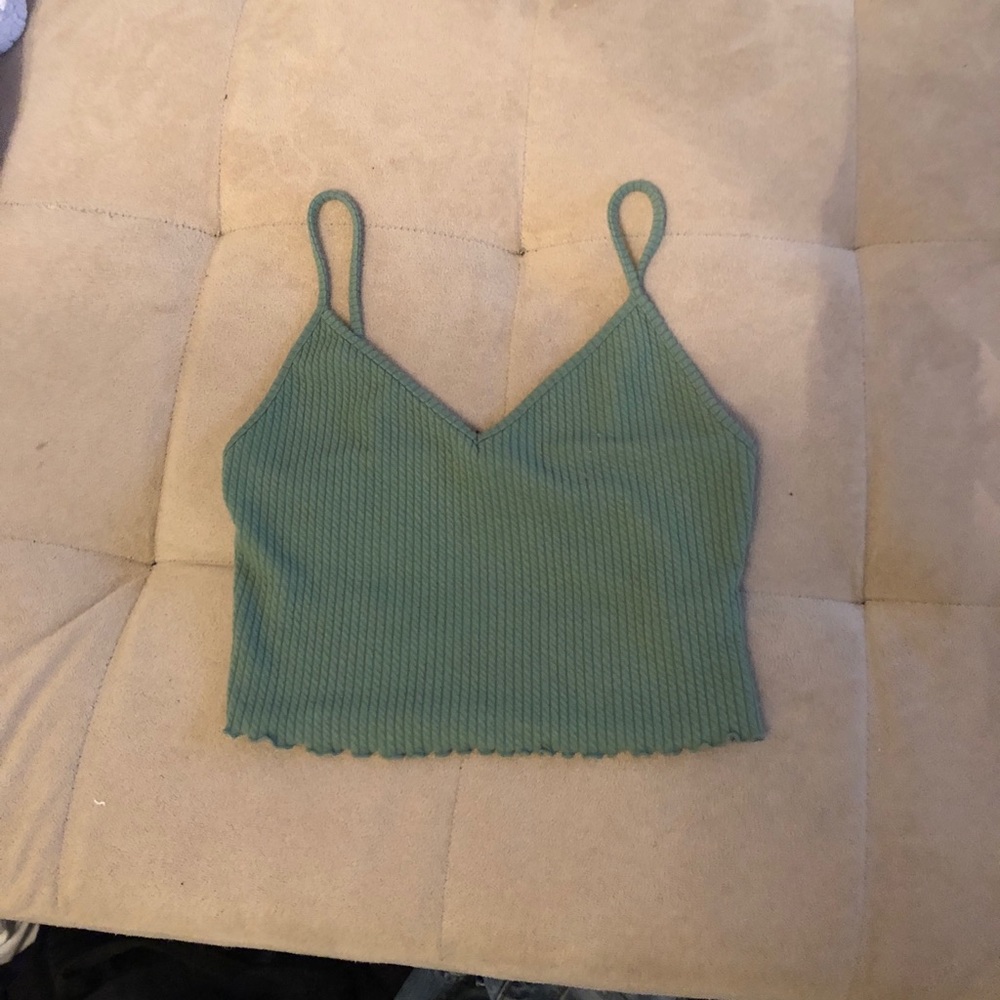 green tank top